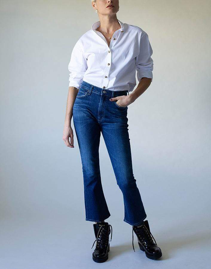 BALMAIN-Oversized Mandarin Collar Shirt-