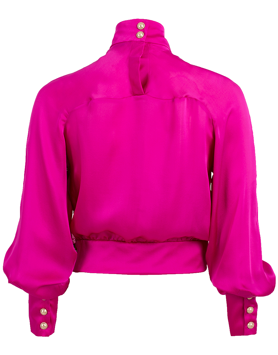 BALMAIN-Silk Charmeuse Blouse-ROSE