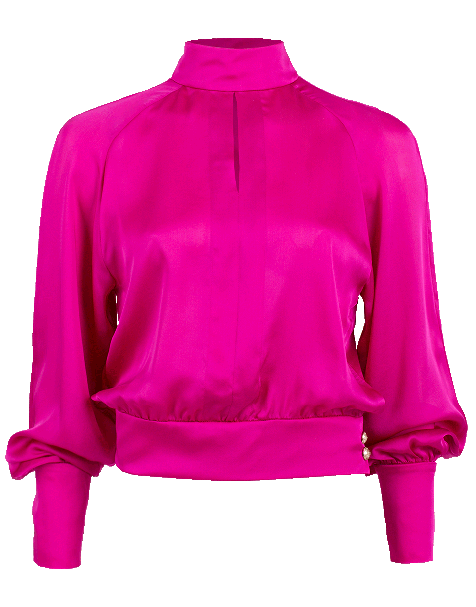BALMAIN-Silk Charmeuse Blouse-ROSE