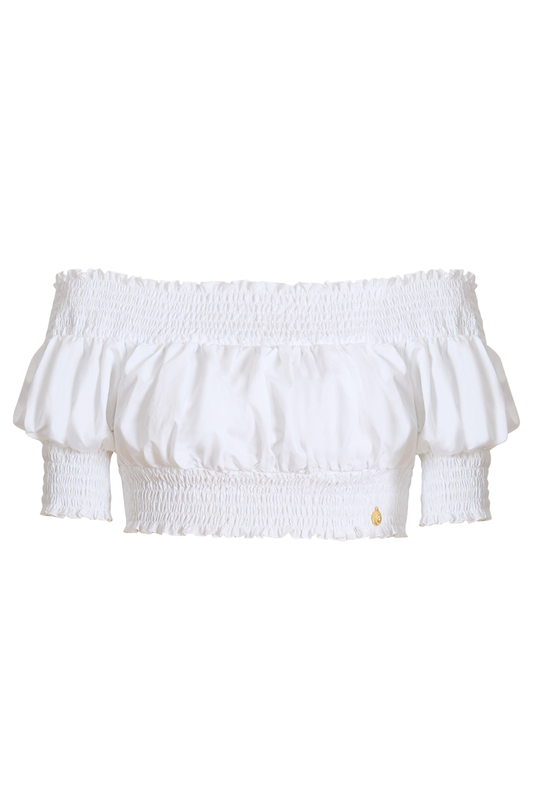 Off The Shoulder Mini Top-WHITE-34-CLOTHINGTOPBLOUSE-BALMAIN