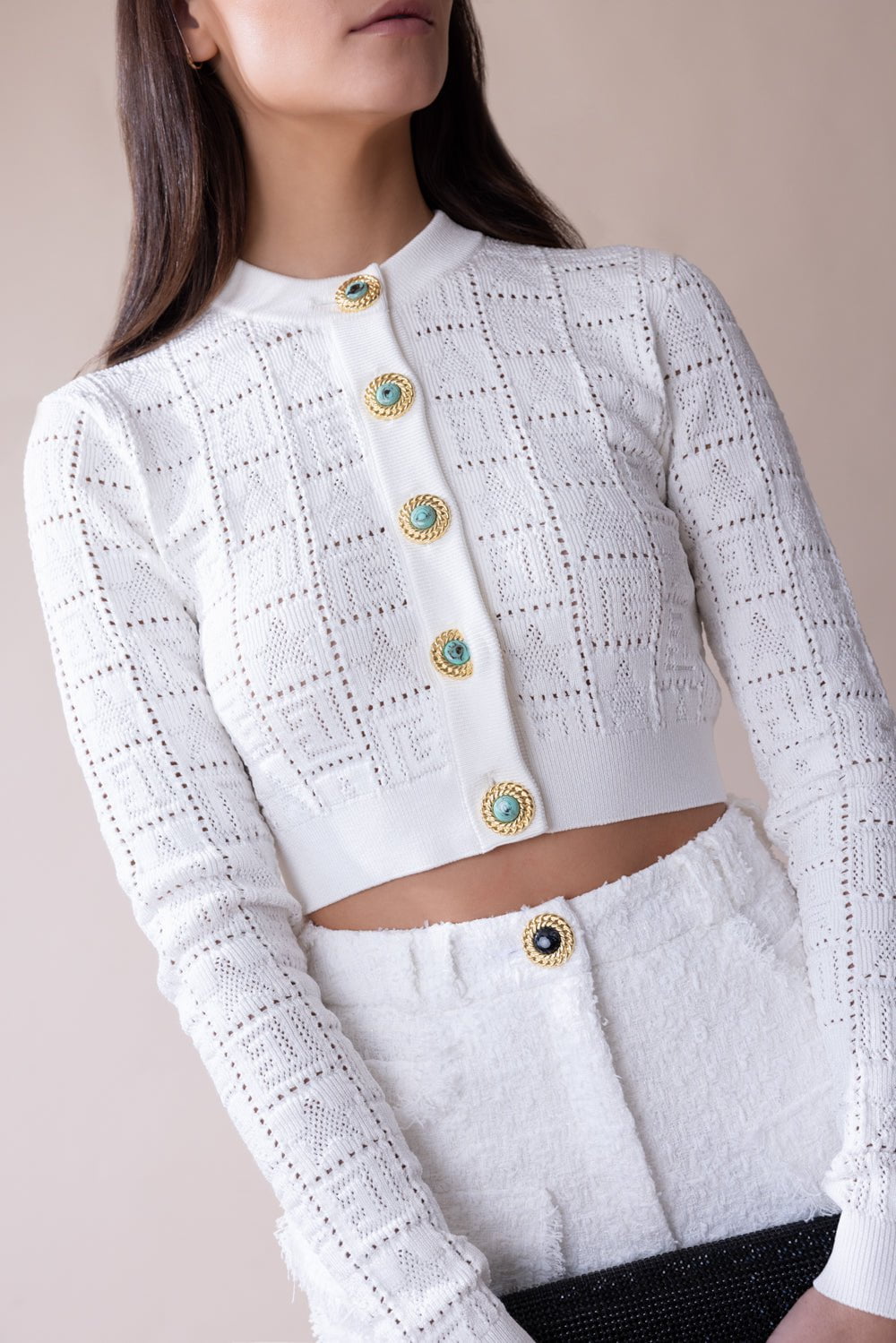 BALMAIN-Monogram Cardigan-