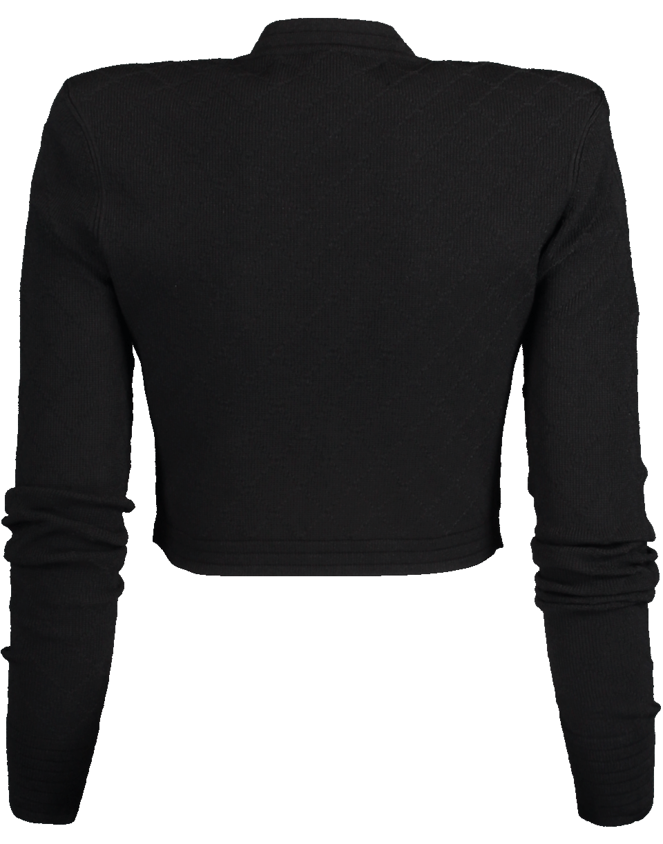BALMAIN-Cropped Diamond Viscose Jacket-