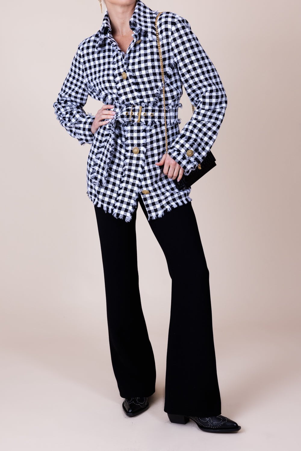 BALMAIN-Vichy Overshirt-