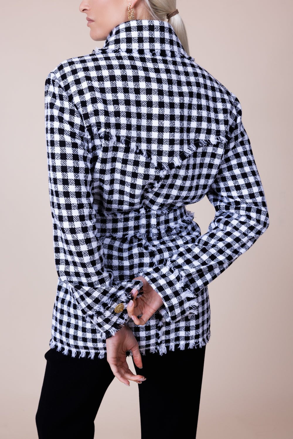 BALMAIN-Vichy Overshirt-