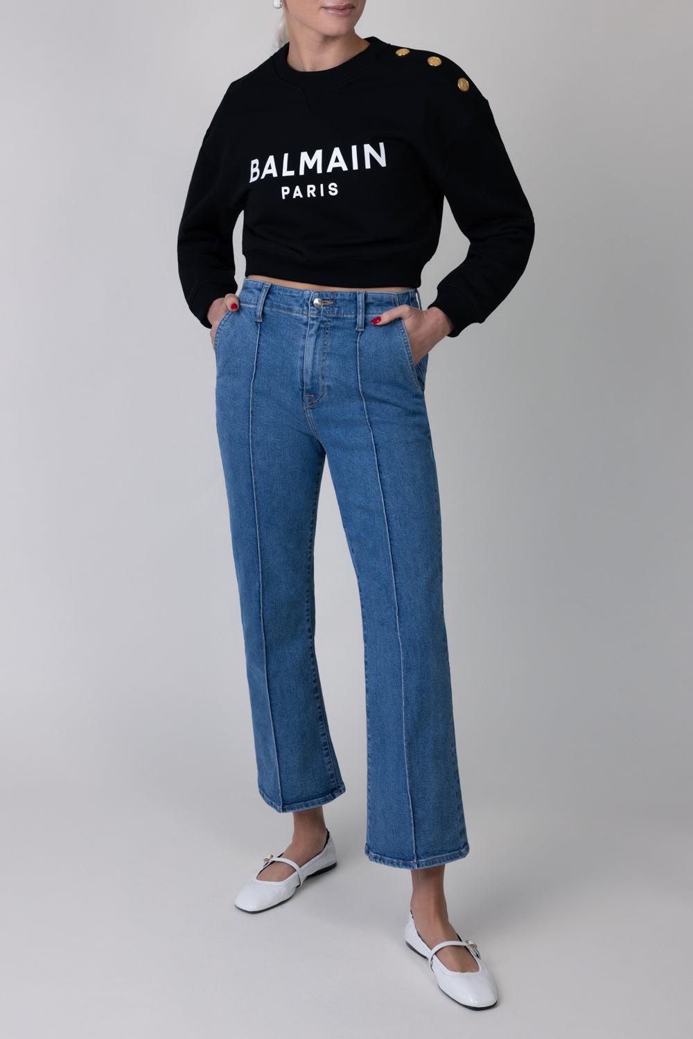 Three Button Printed Pullover-NOIRBLNC-XS-CLOTHINGTOPKNITS-BALMAIN