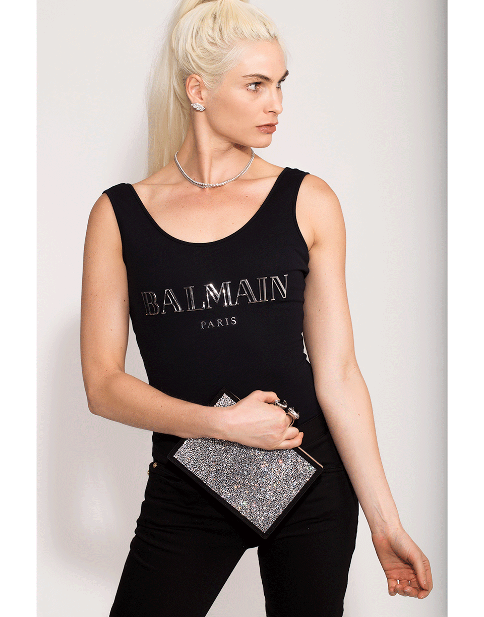 BALMAIN-Tank Logo Bodysuit-