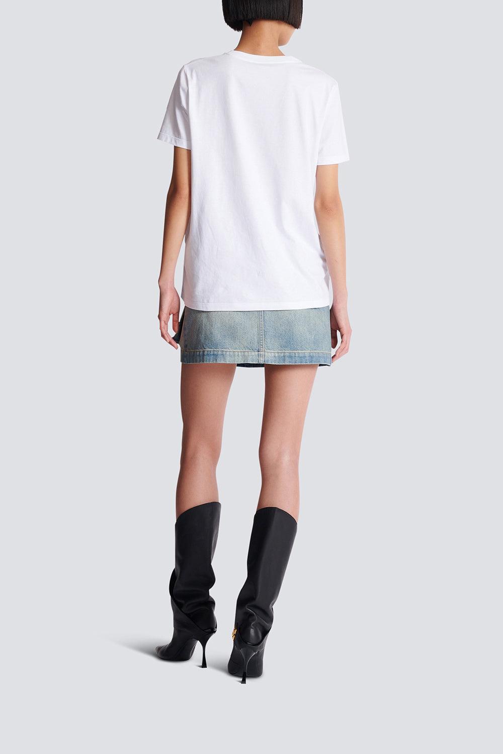 Paris Chains T-Shirt-BLANC/BLEU/ORANGE-XS-CLOTHINGTOPT-SHIRT-BALMAIN