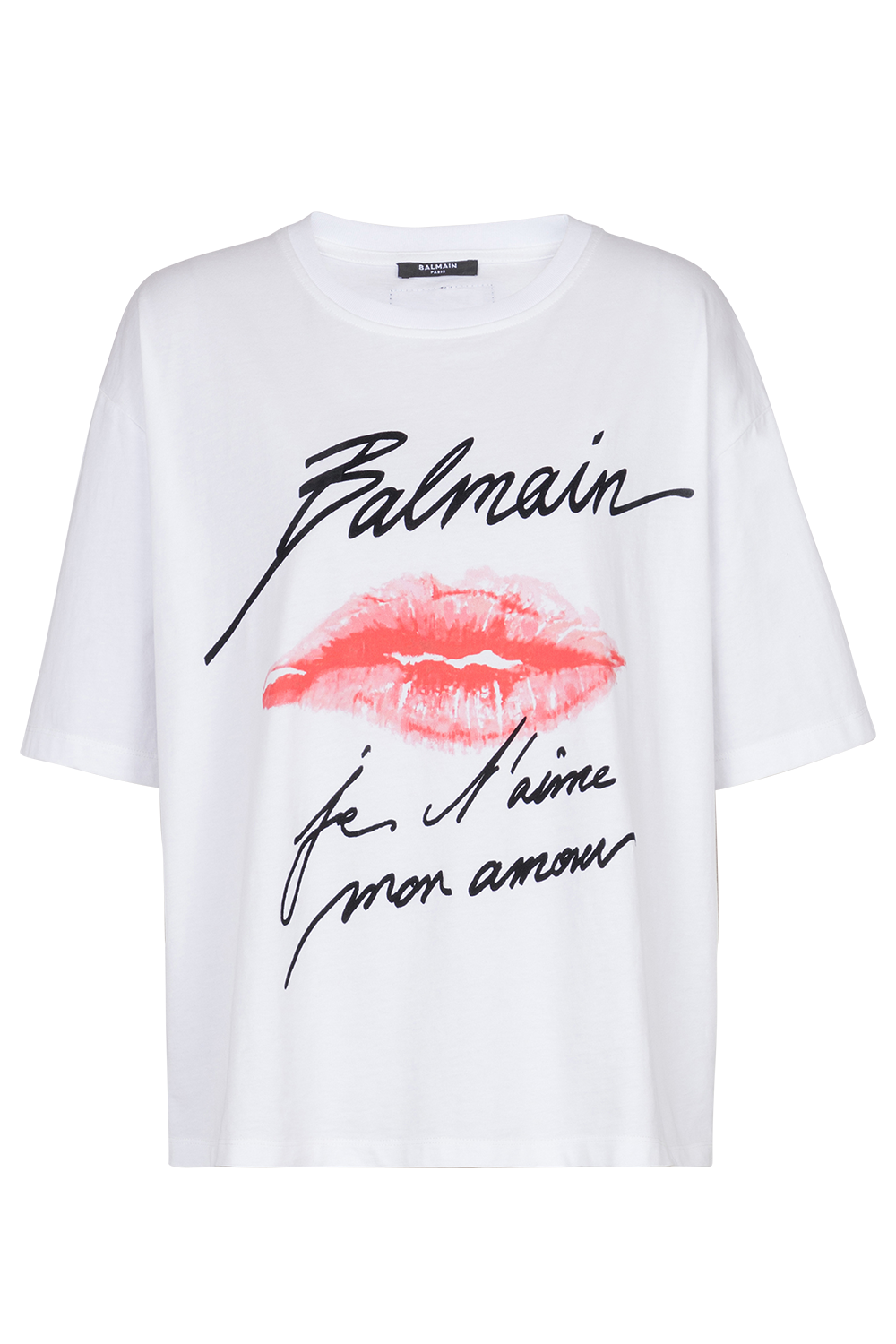 SHORT SLEEVE KISS T-SHIRT-BLNNOIRO-XS-CLOTHINGTOPT-SHIRT-BALMAIN