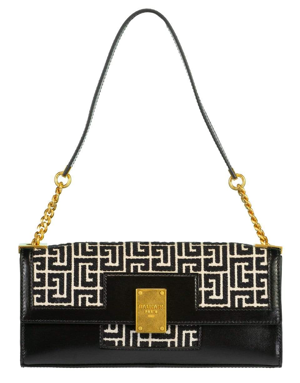  BALMAIN-1945 Day Clutch-Monogram Jacquard Bag-IVOIRE 