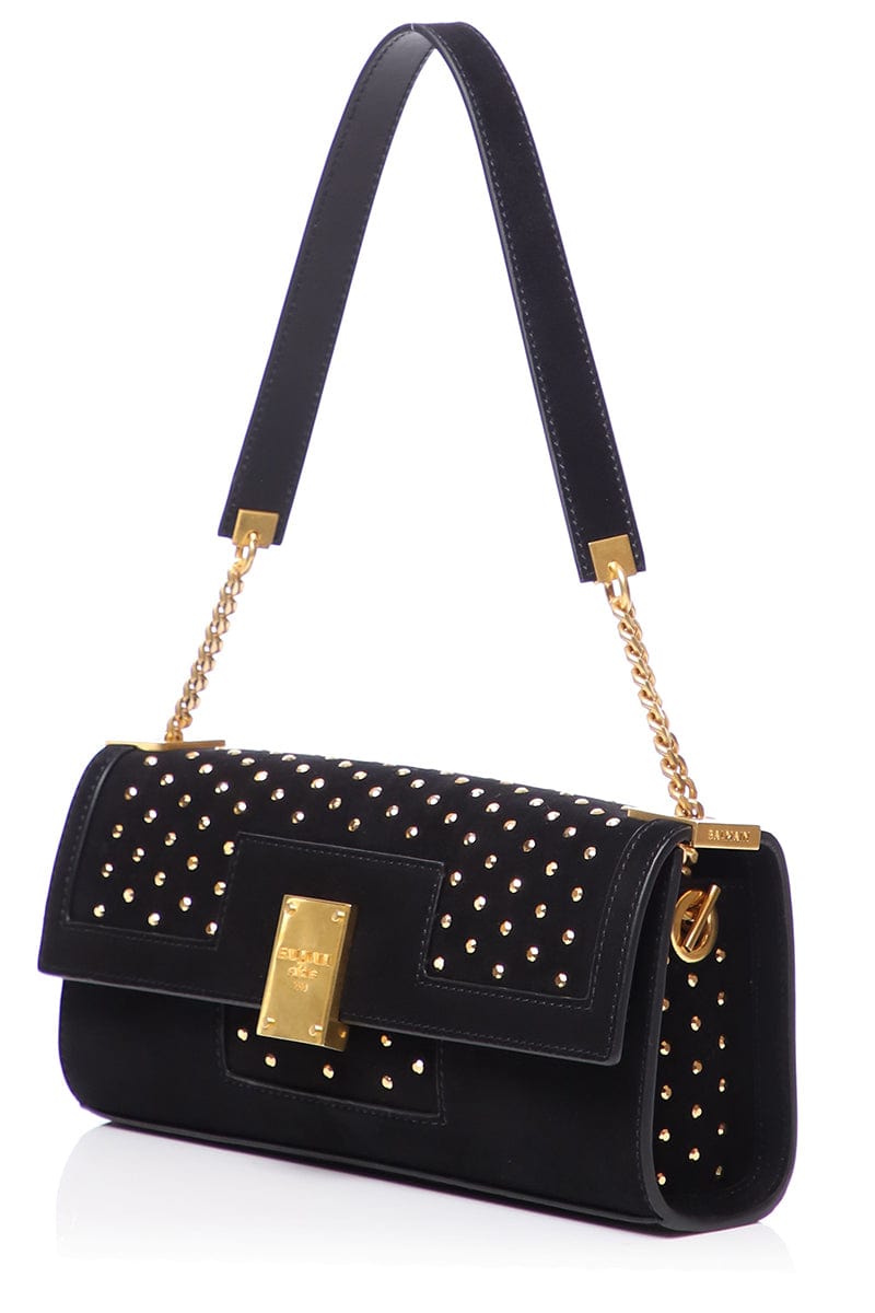 BALMAIN-1945 Day Polka Dot Clutch-NOIR/OR