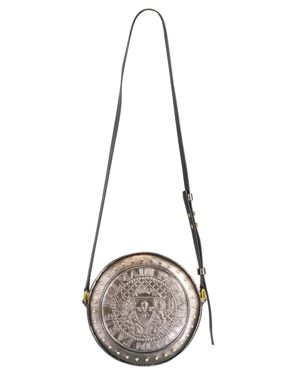 BALMAIN-Round Disco Bag-ANTHRACI