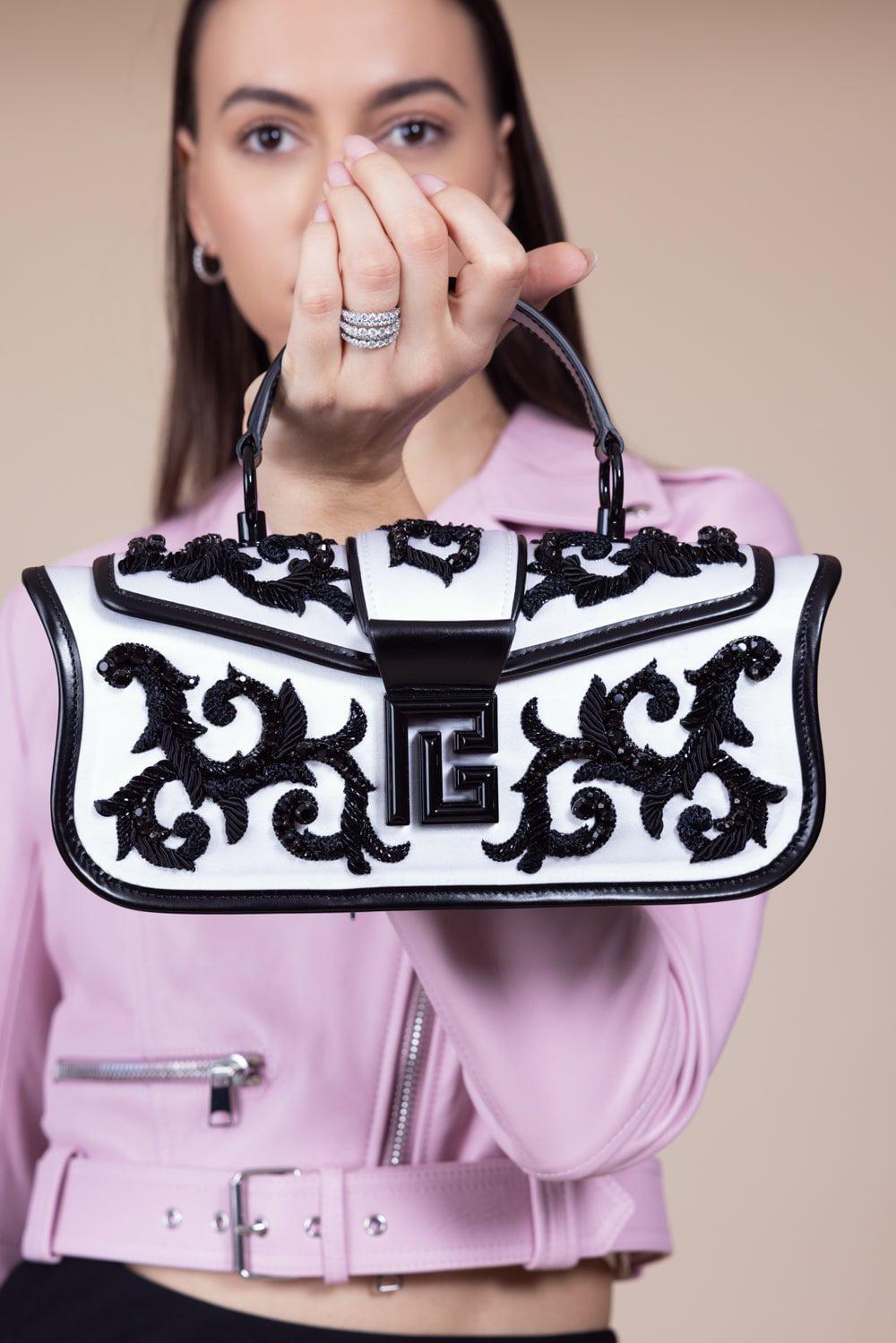 BALMAIN-Blaze Pouch - Blanc Noir-BLAN/NOR