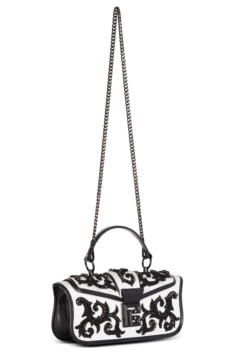 BALMAIN-Blaze Pouch - Blanc Noir-BLAN/NOR