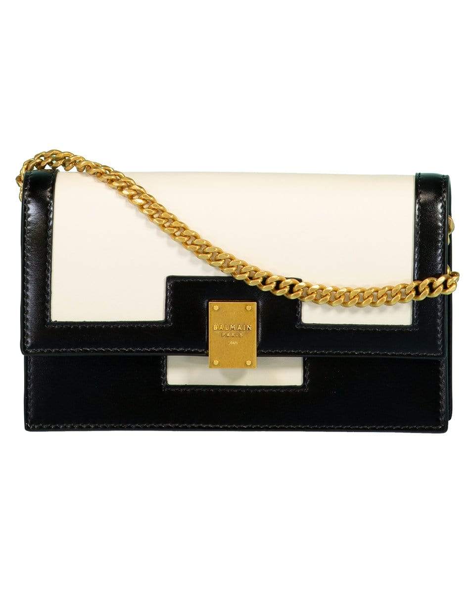 BALMAIN-1945 Mini Black and White Leather Bag-BLK/WHT