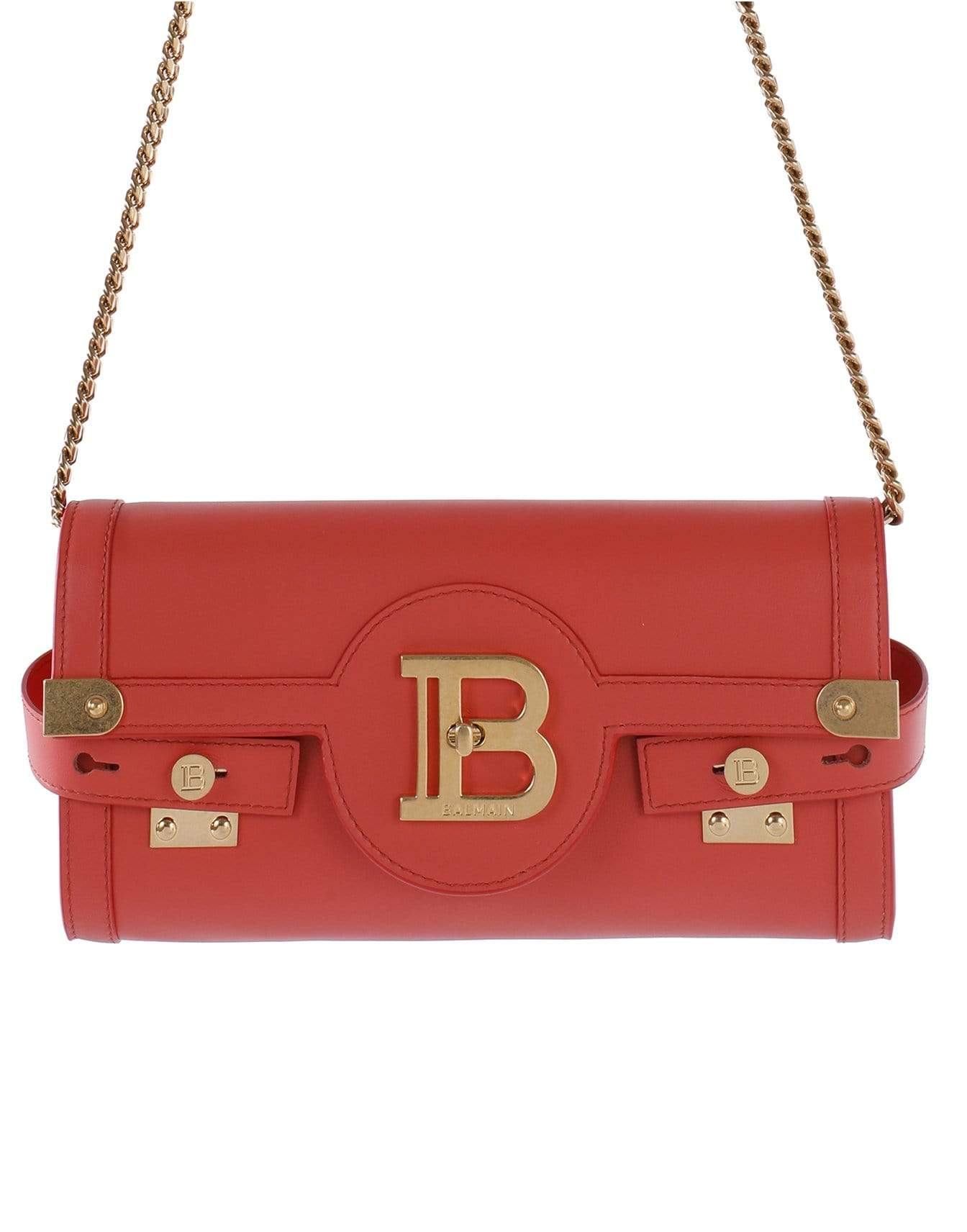 BALMAIN-Balmain Logo Plaque Clutch Bag-CORAIL