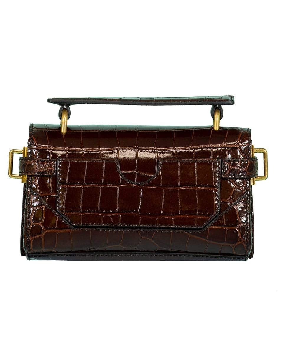 BALMAIN-Buzz Baguette Bag-DK BRWN