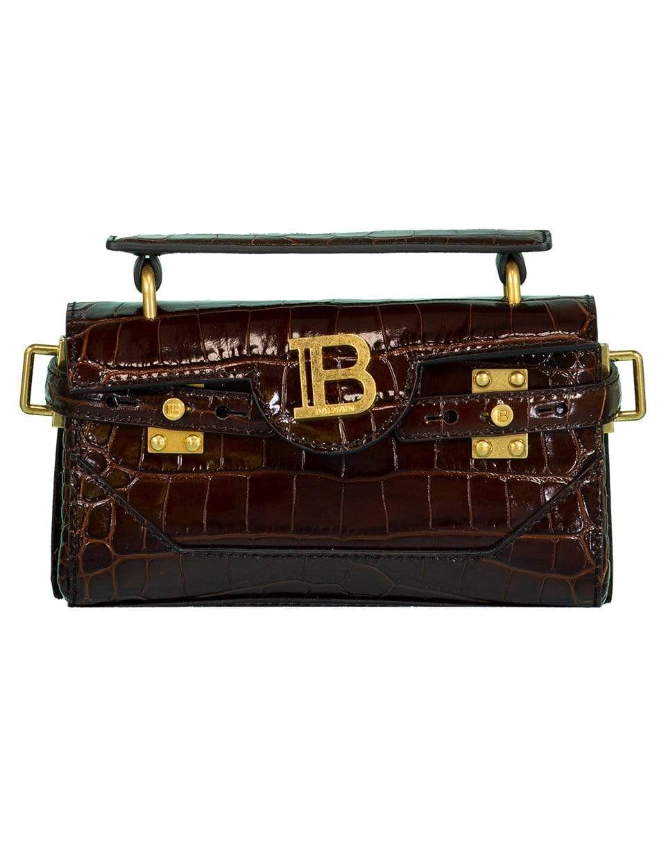 BALMAIN-Buzz Baguette Bag-DK BRWN