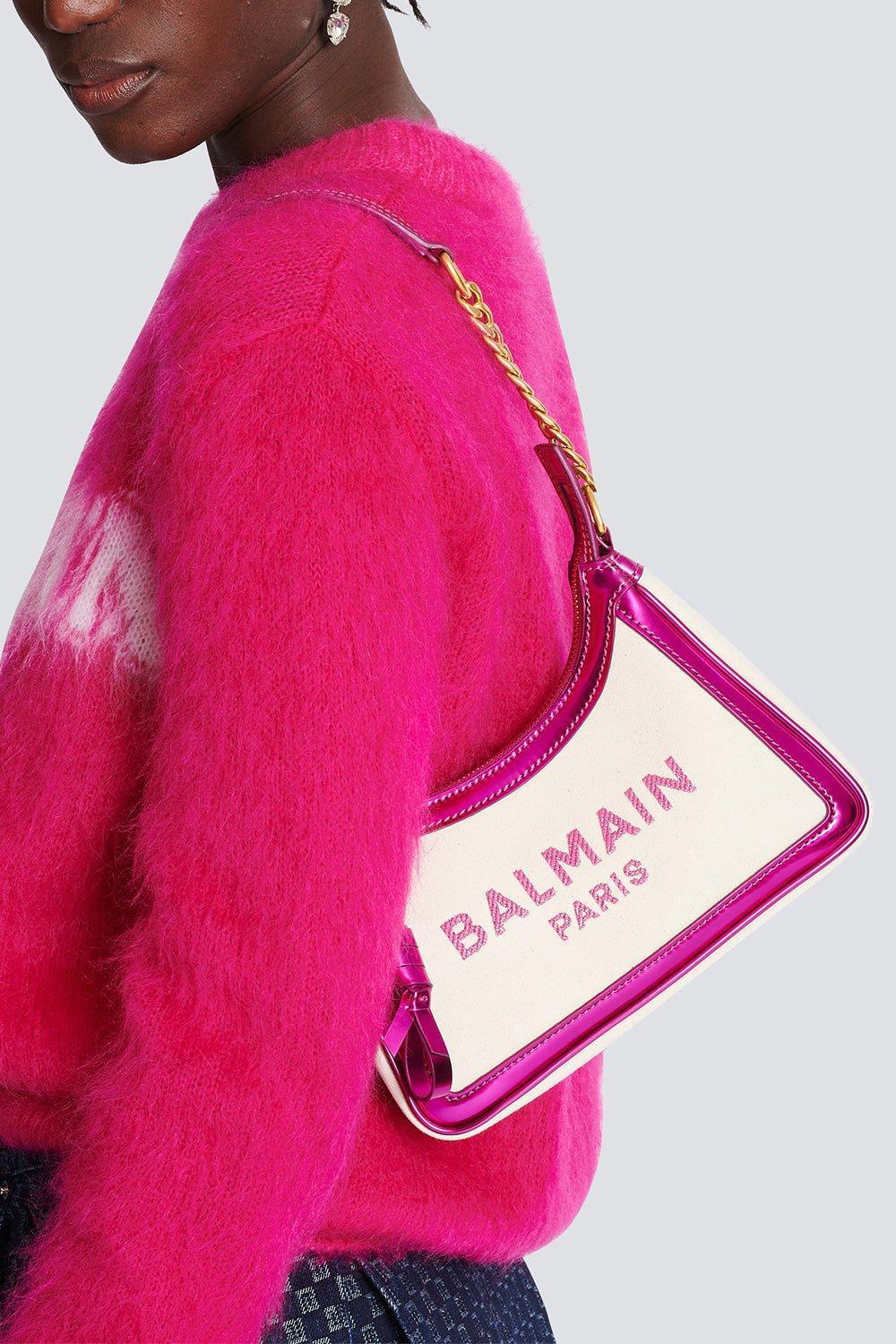 BALMAIN-B-Army Shoulder Bag - Fuchsia-ECRU/FUCHSIA