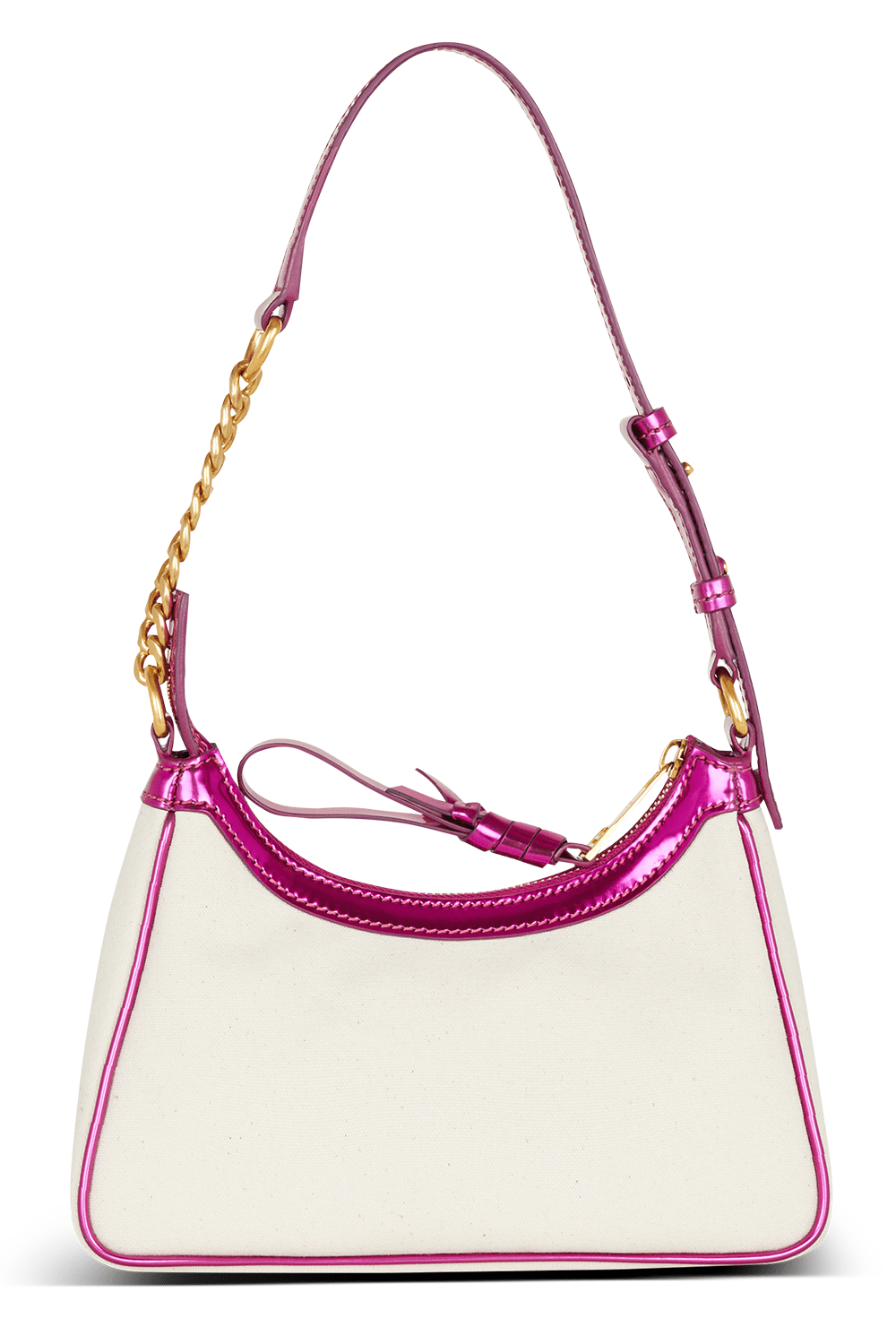 BALMAIN-B-Army Shoulder Bag - Fuchsia-ECRU/FUCHSIA