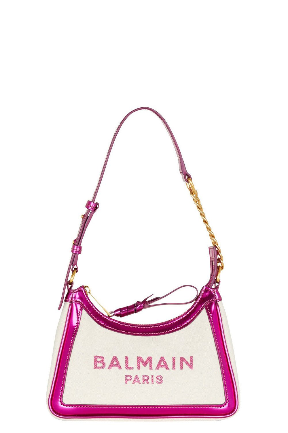 BALMAIN-B-Army Shoulder Bag - Fuchsia-ECRU/FUCHSIA