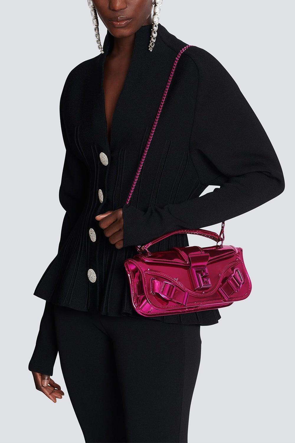 BALMAIN-Blaze Pouch Bag - Fuchsia-FUCHSIA
