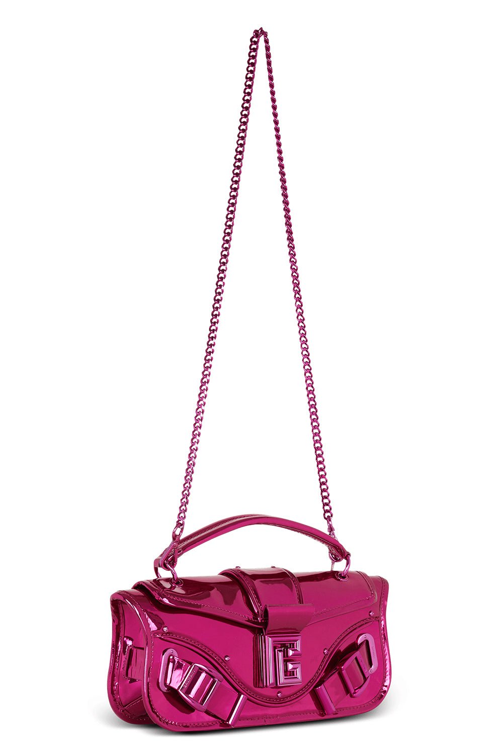 BALMAIN-Blaze Pouch Bag - Fuchsia-FUCHSIA