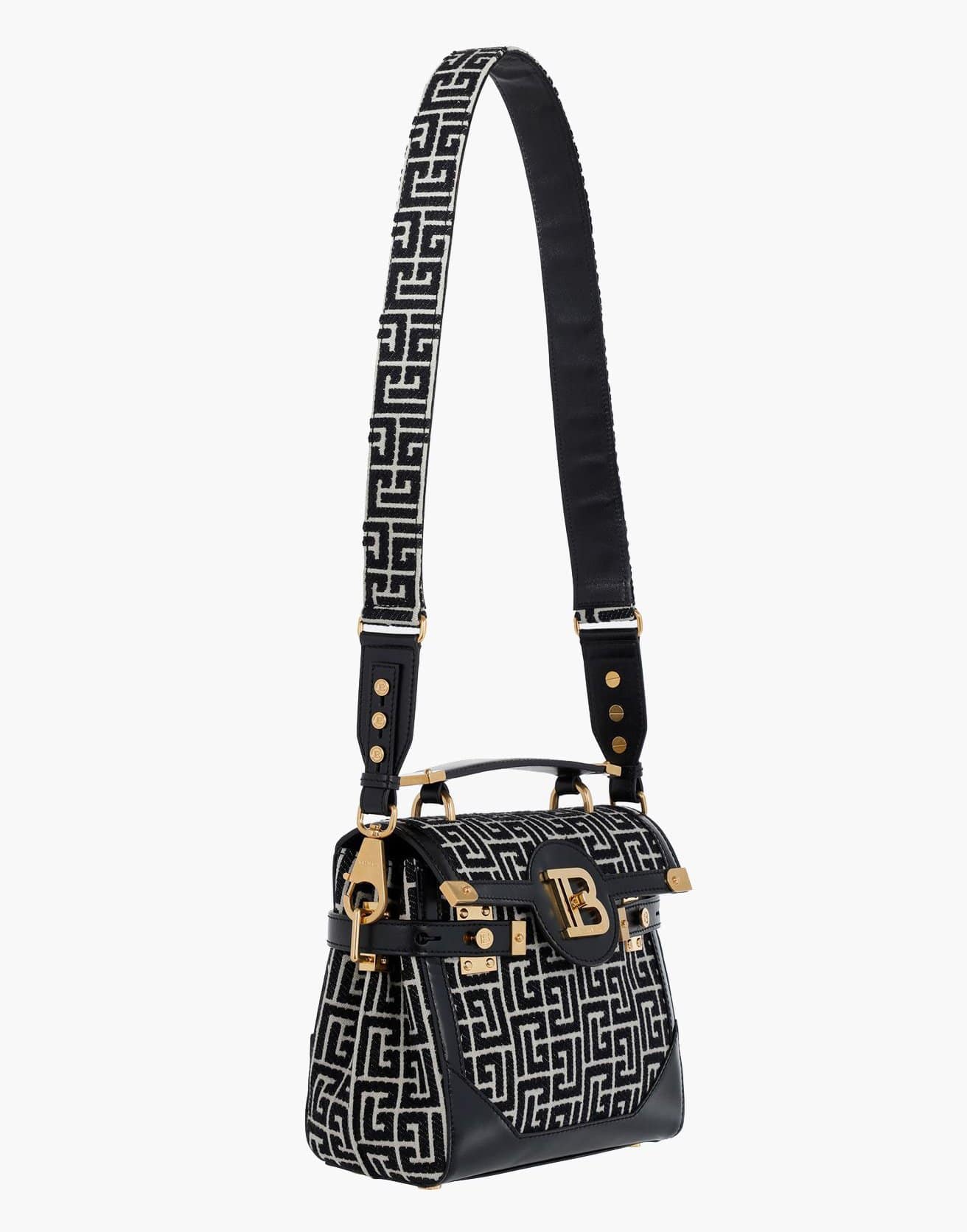 BALMAIN-Bicolor Jacquard B-Buzz 23 Bag-NIOR