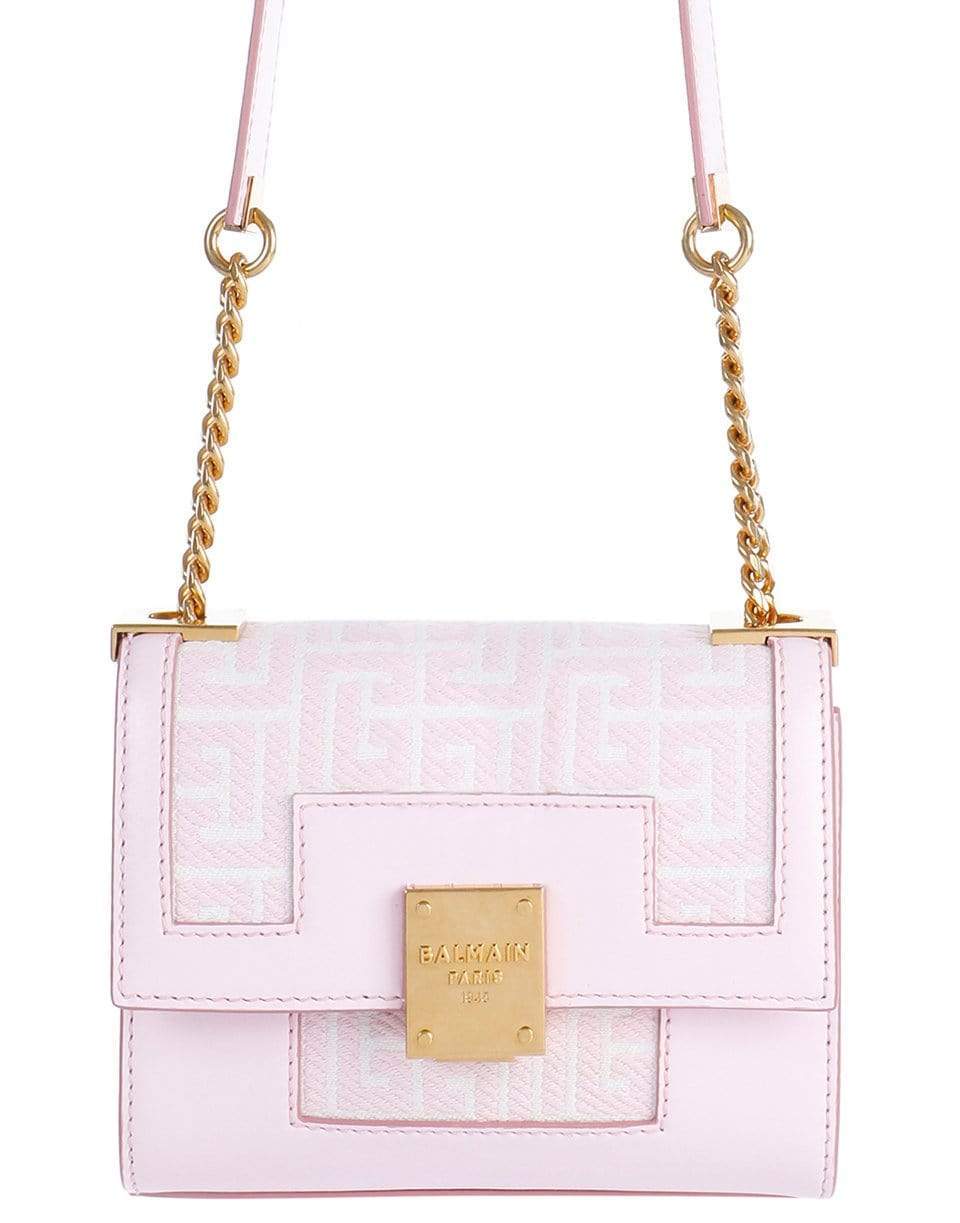 BALMAIN-Small Bicolor Pink And White Jacquard 1945 Bag-PALEROSE