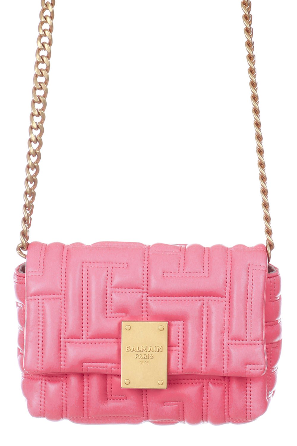 BALMAIN-1945 Mini Quilted Soft Bag - Vieux Rose-VIEUXRSE