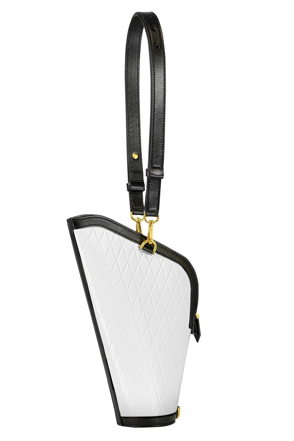 BALMAIN-Small Berlingot Embossed Grid Bag - Blanc Noir-BLNC/NOI