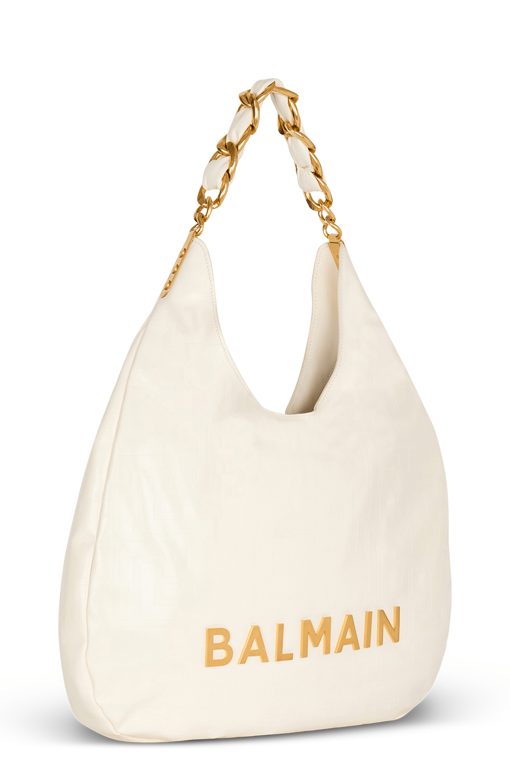 BALMAIN-1945 Hobo Bag-CREME