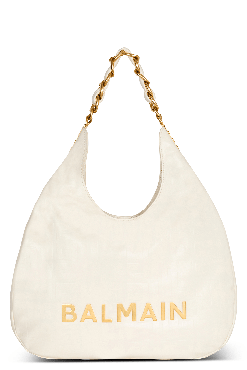 BALMAIN-1945 Hobo Bag-CREME
