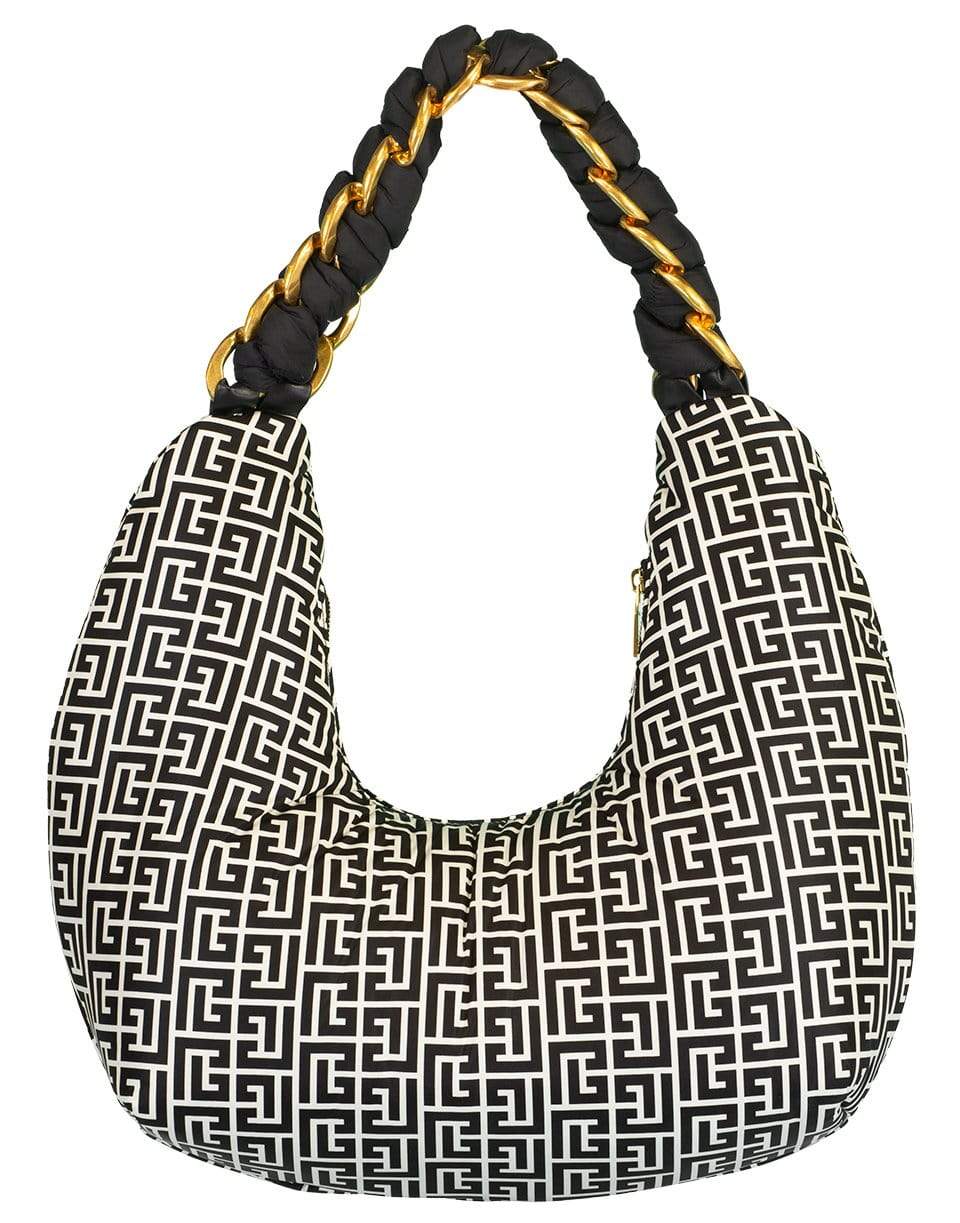 BALMAIN-Pillow Hobo-Nylon Bag-IVOIRE