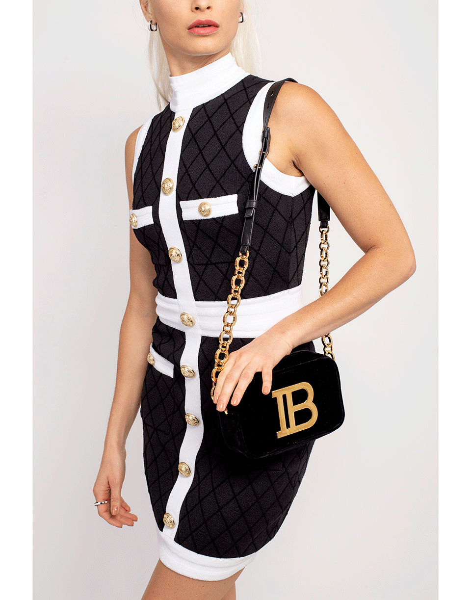BALMAIN-B Velvet Camera Bag-NOIR