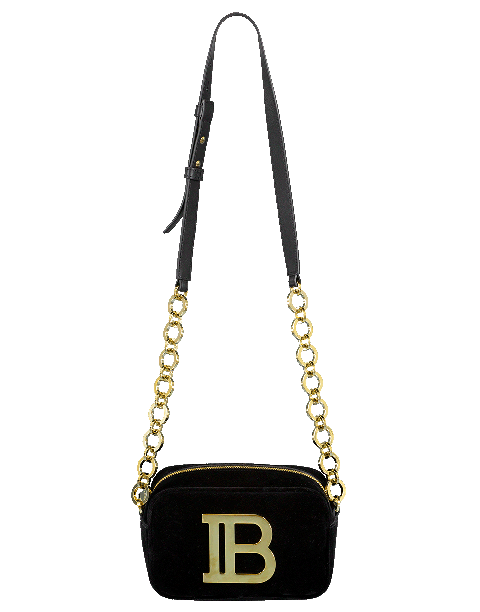 BALMAIN-B Velvet Camera Bag-NOIR
