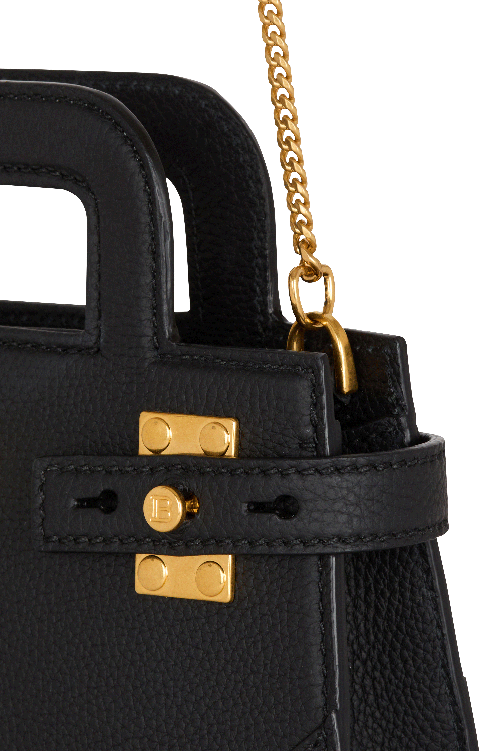 BALMAIN-B-Buzz Small Top Handle Bag-NOIR