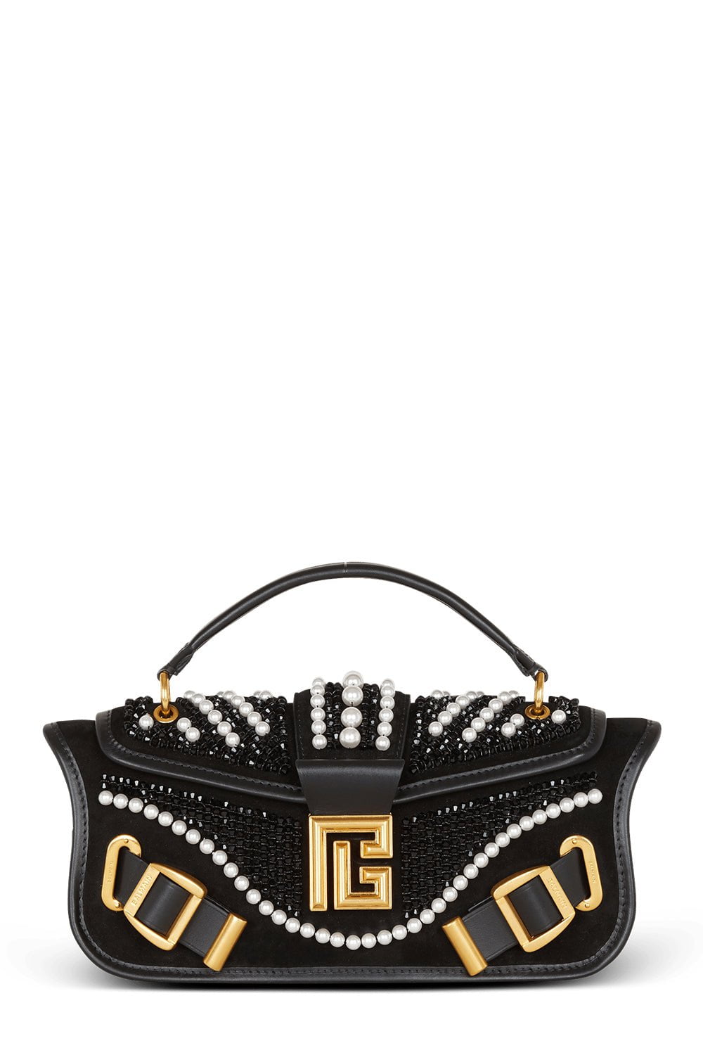 BALMAIN-Blaze Pouch Bag - Noir Pearl-NOIRPERL