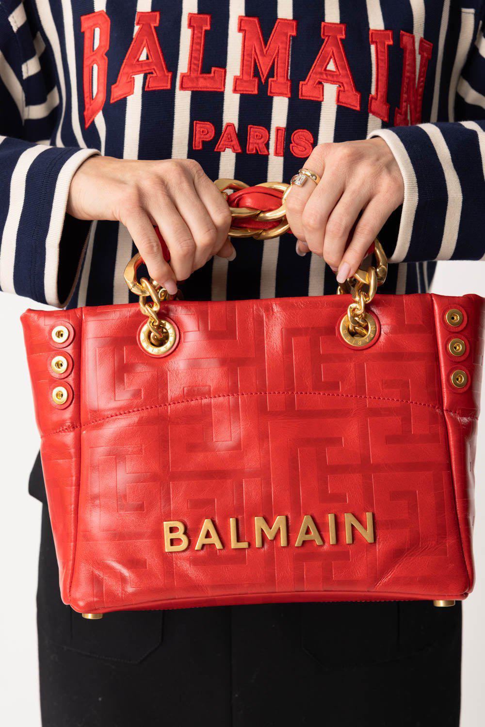 BALMAIN-Small 1945 Soft Bag - Rouge-ROUGE
