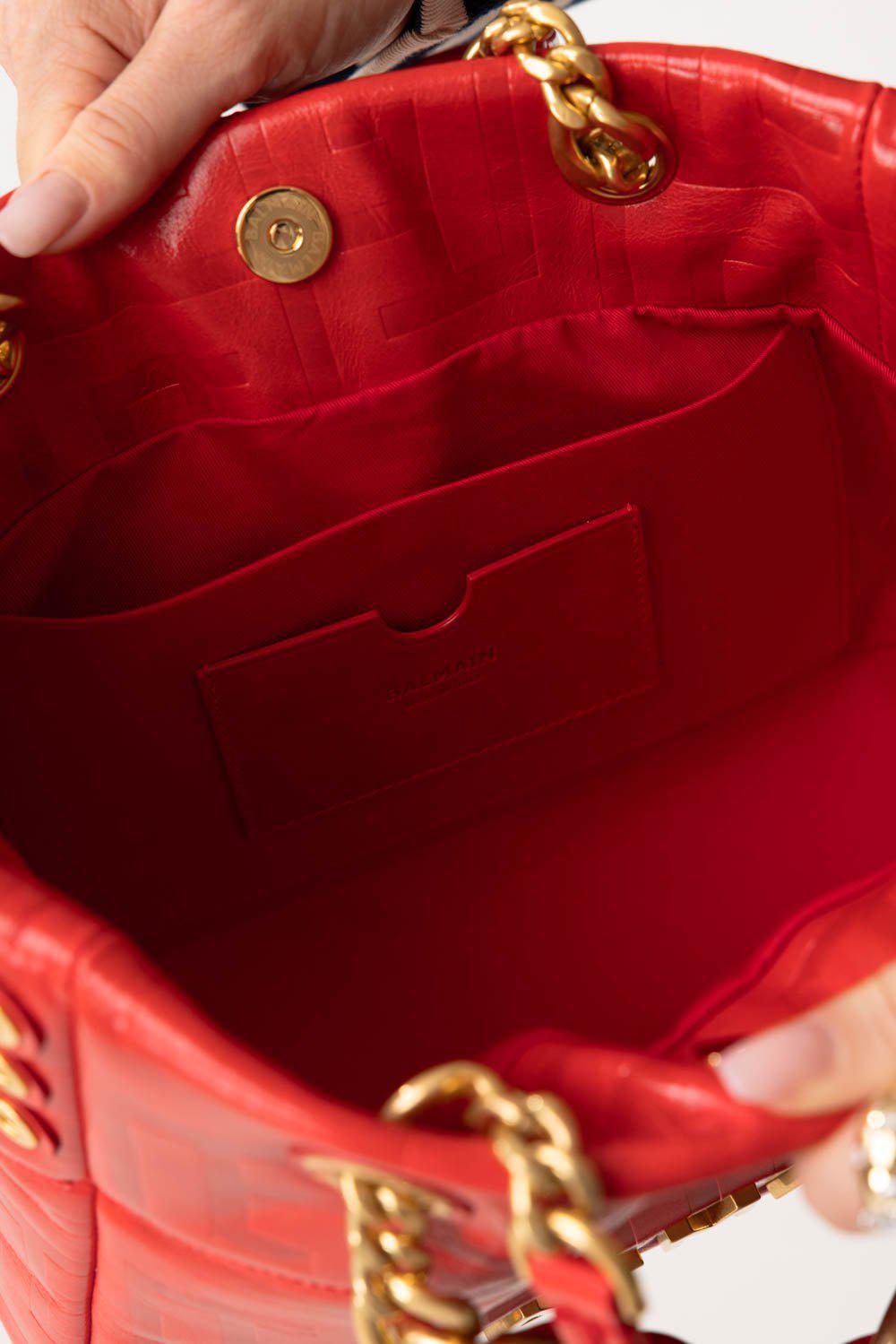 BALMAIN-Small 1945 Soft Bag - Rouge-ROUGE