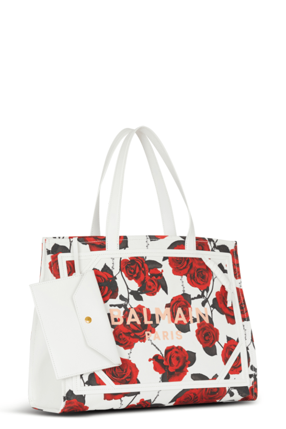 BALMAIN-B-Army Shopper Medium Tote Bag - Blanc Rouge-BLCNOIRO