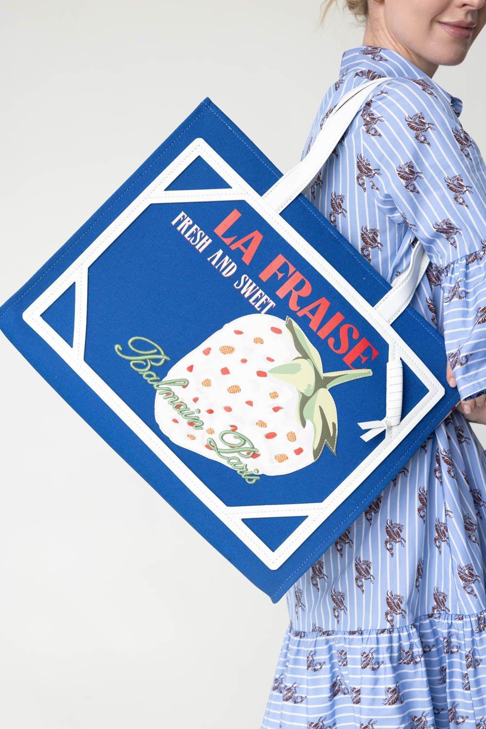 BALMAIN-B-Army Medium Tote Bag - Blue Blanc-BLUBLANC