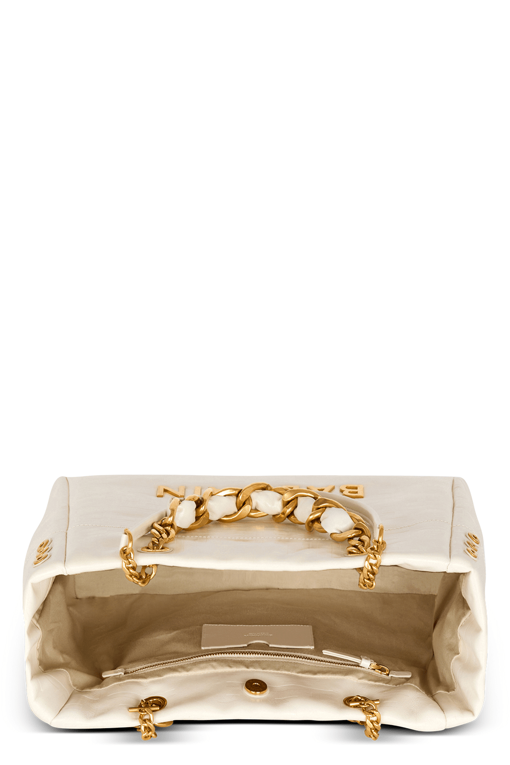 BALMAIN-1945 Embossed Bag-CREME