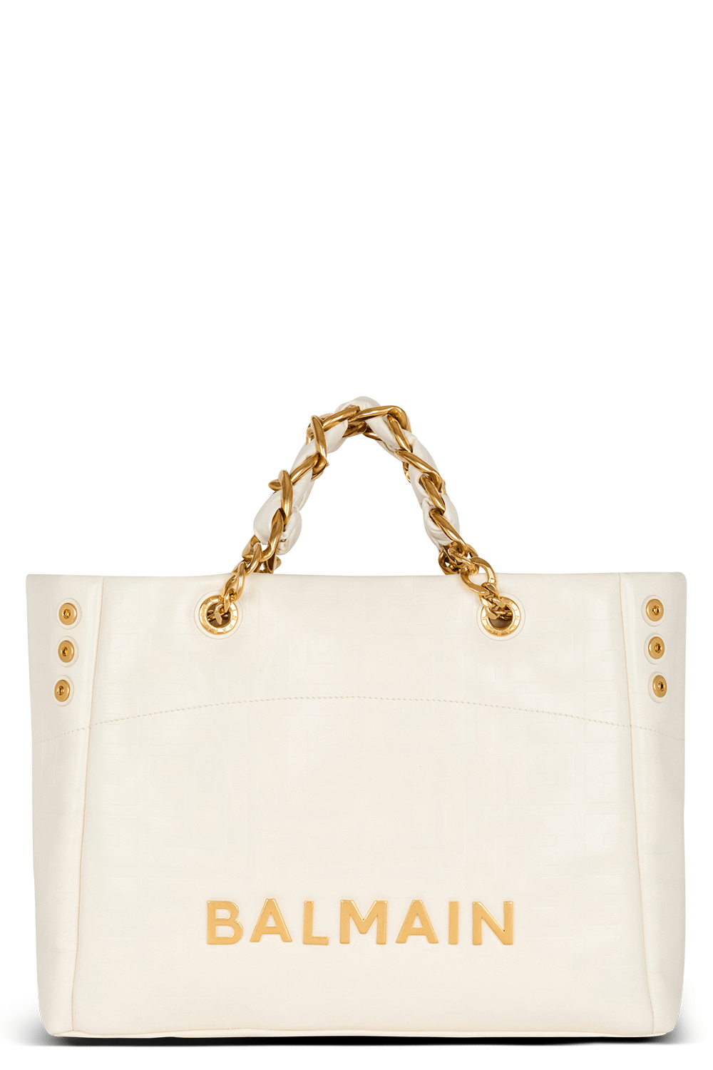 BALMAIN-1945 Embossed Bag-CREME