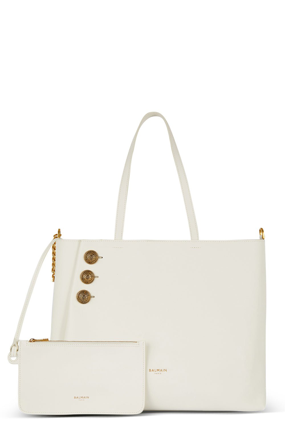 BALMAIN-Embleme Tote Bag - Creme-CREME