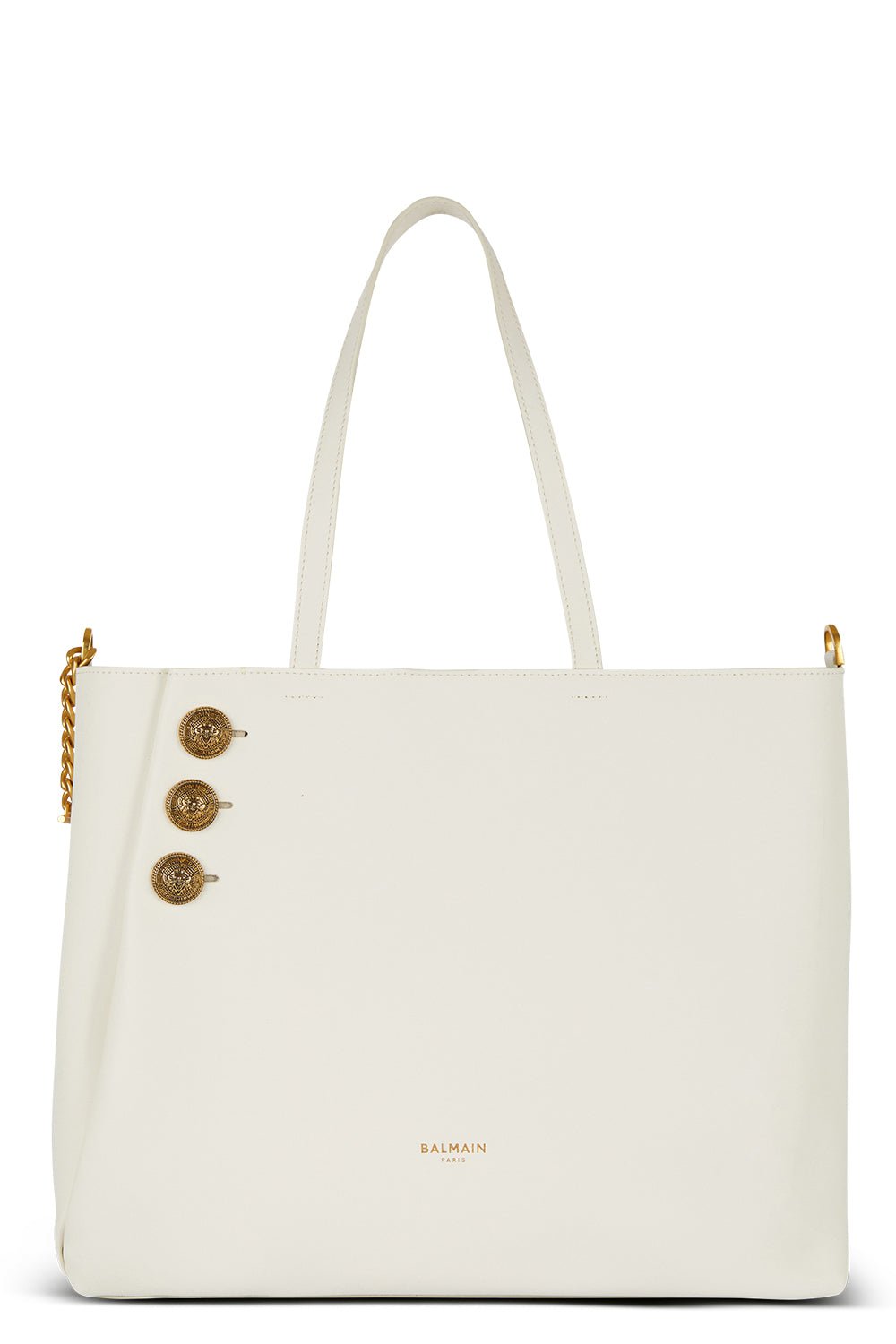 BALMAIN-Embleme Tote Bag - Creme-CREME