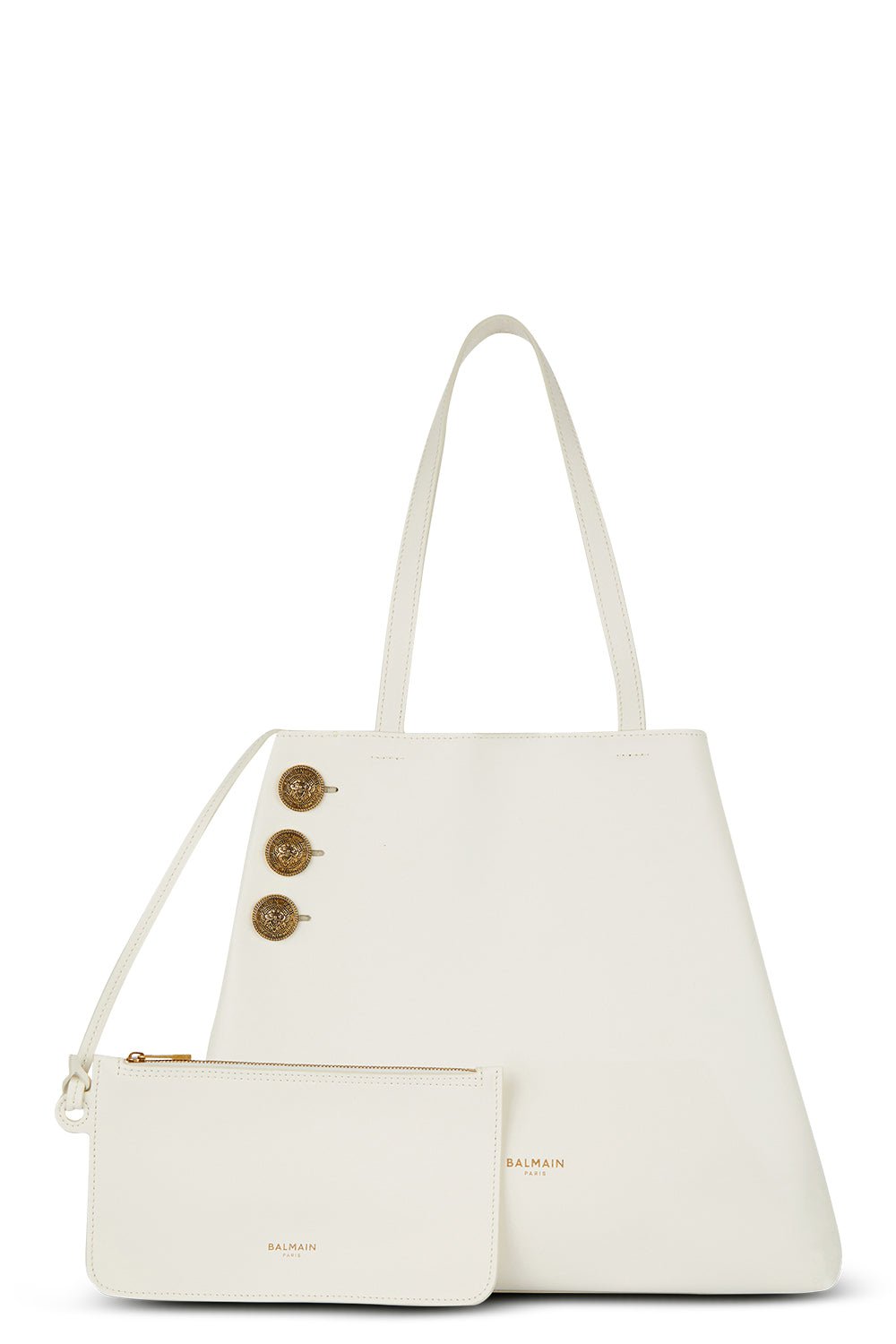 BALMAIN-Embleme Tote Bag - Creme-CREME