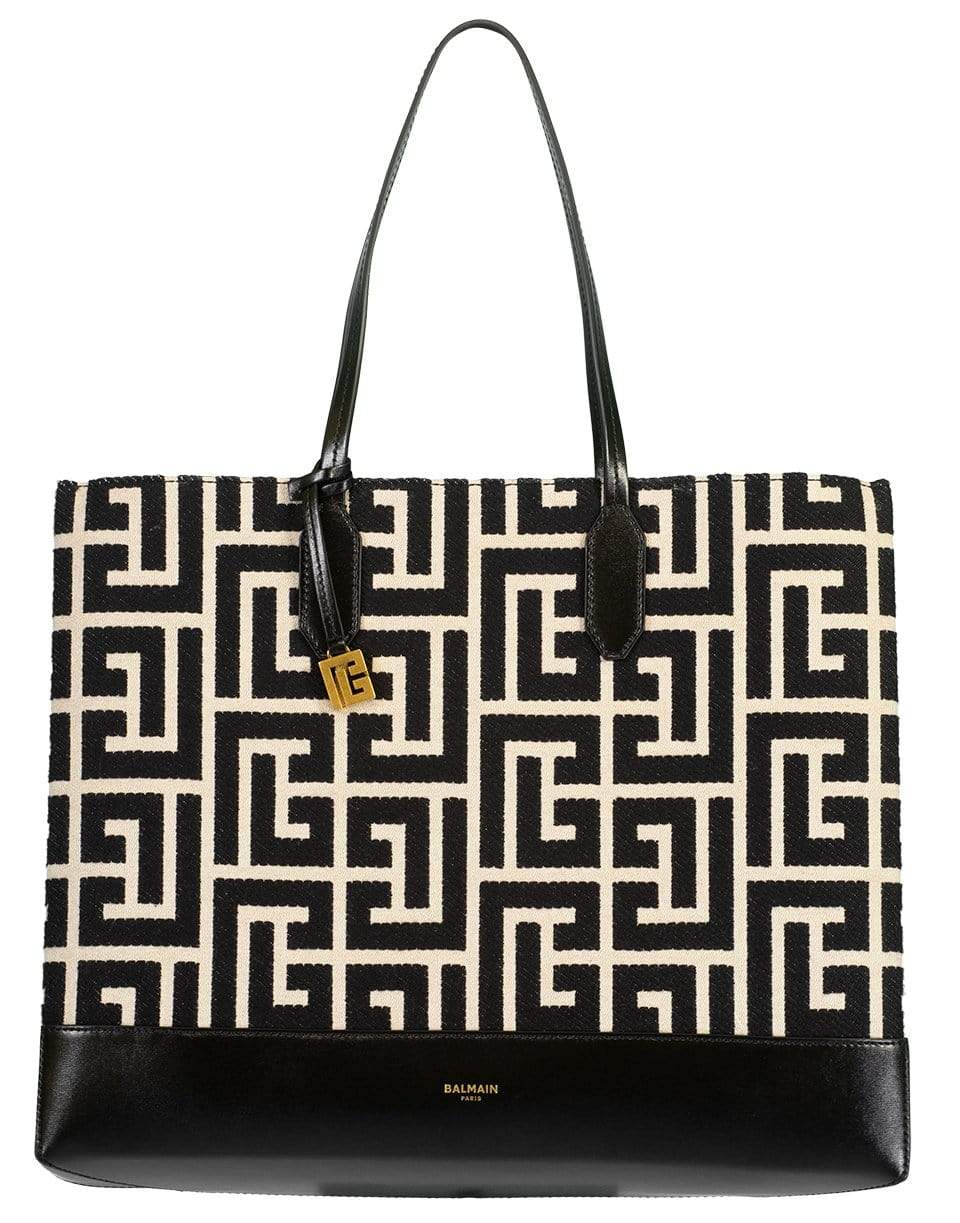 BALMAIN-Monogram Shopping Bag M-Maxi-IVOIRE