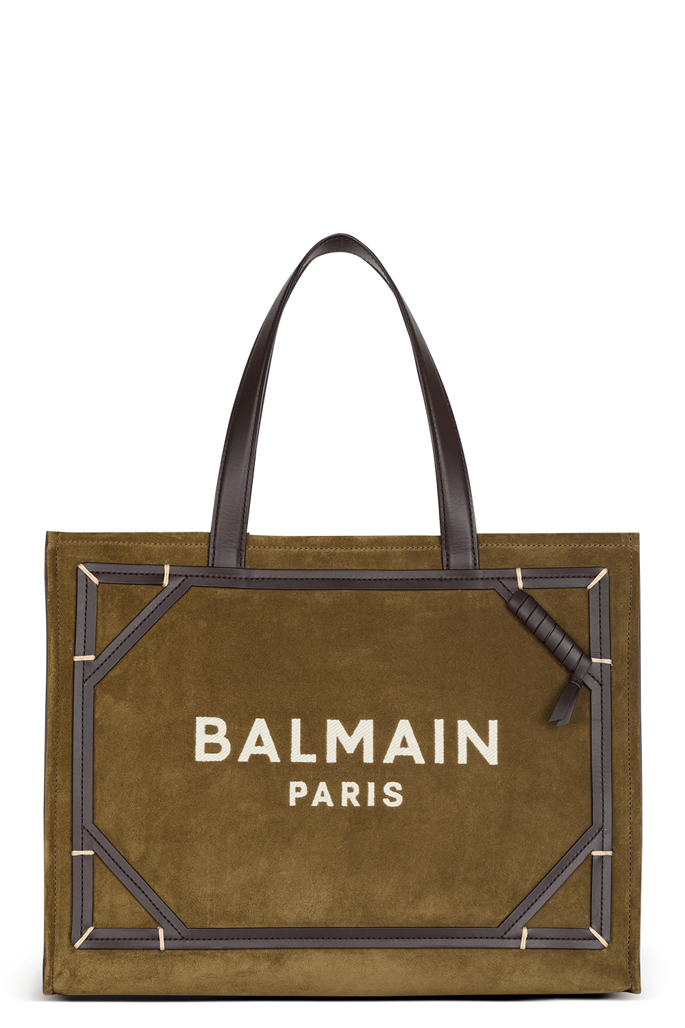 BALMAIN-B-Army Medium Tote Bag - Khaki Chocolate-KHAKI CHOCOLATE CREAM