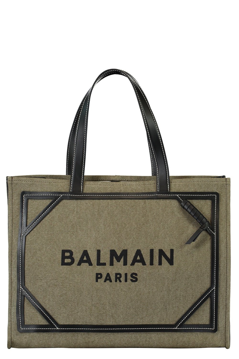 BALMAIN-B-Army Shopper Medium Tote Bag-KHAKI NOIR