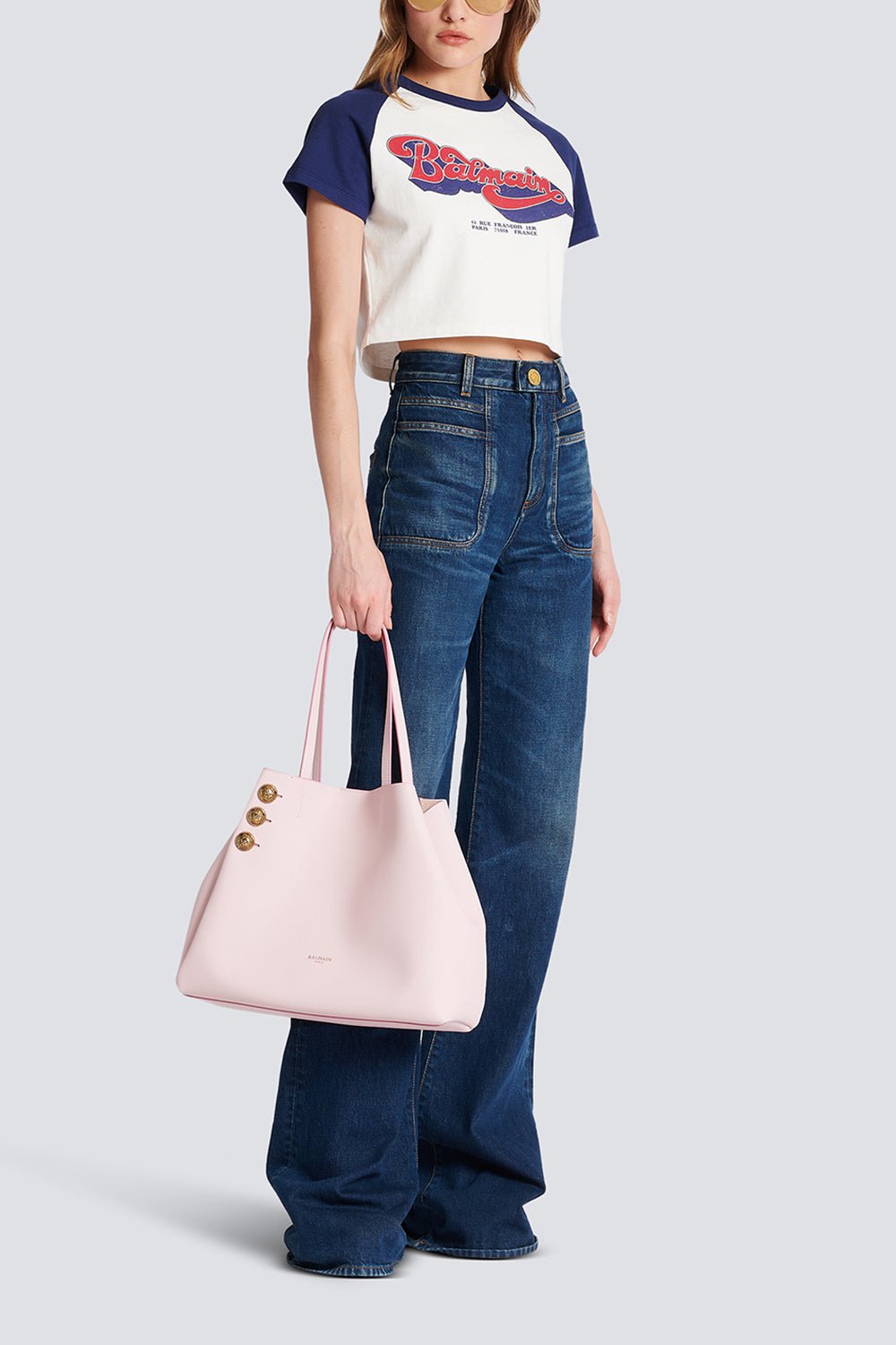 BALMAIN-Embleme Tote Bag - Rose Pale-RSE PALE